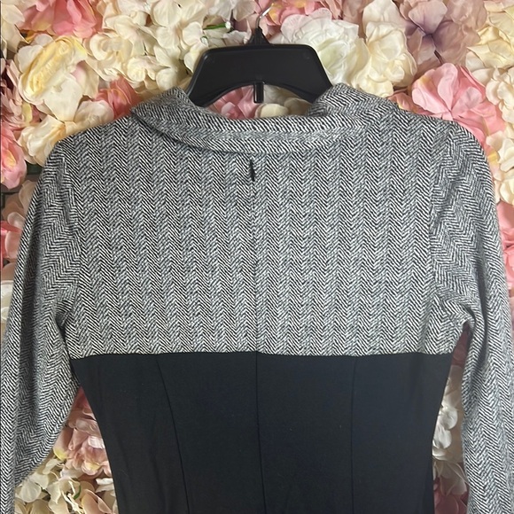 A041 Black Sheath Dress with Raglan Long Sleeves - Picture 4 of 4